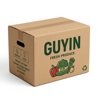 Boîte d'expédition auto-élevante en carton ondulé pour fruits et légumes, personnalisable, recyclable et écologique