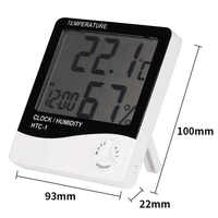 Monitor Suhu dan Kelembapan Digital Termometer Higrometer Jam Alarm/Kalender Alarm Memori Maksimum Minimum