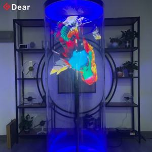 Ventilador LED con Pantalla Holográfica 3D Personalizada, Gabinete Cilíndrico de Empalme 1x3, Solución Humana, Proyector de Ventilador Holográfico 3D - Product Image 1