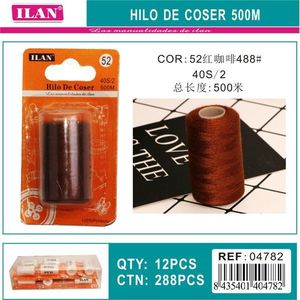 Filo da Cucito Ilan 500M 40S/2 Colore Caffè per Artigianato e Cucito - Product Image 3
