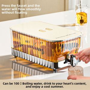 Carafe en plastique pour eau chaude/froide avec robinet, qualité alimentaire, grande capacité, design moderne et simple, pour jus, lait et boissons froides - Product Image 5