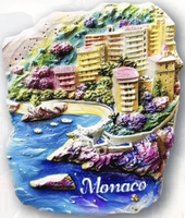 Aimants de réfrigérateur 3D en résine Europe Monaco, souvenir touristique, autocollant de réfrigérateur, cadeau artisanal, décoration