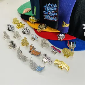 Pin de esmalte de metal suave y Duro Personalizado, Clips de ala de sombrero de México, Pin de sombrero con purpurina, Clip de ala giratoria