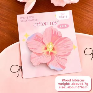 Notas Adhesivas con Lindas Flores Rosadas para Estudiantes, Notas de Dibujos Animados de Alta Calidad para Mensajes y Apuntes - Product Image 4