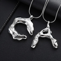 Collier en Gros Chaîne Hommes Femmes Mode Or Argent Breloques Pendentif Personnalisé Logo Découpé Acier Inoxydable