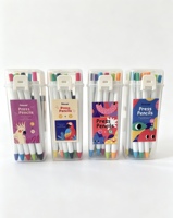 Crayons de couleur à pression, crayons automatiques avec taille-crayon intégré, crayons d'art pour enfants et étudiants, fabriqués en Chine