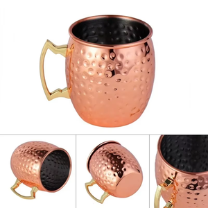 Taza de Cobre Martillada para Bebidas, Taza Reutilizable de Metal para Cócteles, Vino, Fiestas, Regalo - Product Image 2