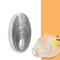 Anneaux de tarte perforés cuisson moule à pâtisserie en métal Dessert français petite tarte aux fruits croûte cercle tartelette acheteurs de nourriture commerciale