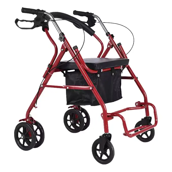 Gấp nhôm đi bộ hỗ trợ thiết bị máy cho người già khuyết tật bệnh nhân thẳng đứng Walker thiết bị phục hồi chức năng