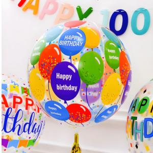 22 \ "tunggal 4D dicetak Bobo bola transparan balon PVC pesta ulang tahun yang layak untuk dekorasi properti foto