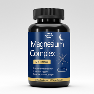 Suplemento de Magnesio Complejo 420mg 12 en 1 de Marca Privada OEM - Fórmula Personalizable para la Salud Ósea y la Relajación Muscular - Product Image 1