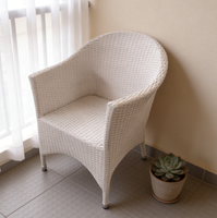 Fauteuil de salle à manger d'extérieur Yoshen contemporain en aluminium et rotin, confortable, léger et coulissant - Imperméable et durable