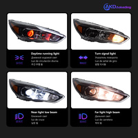 Phares BBA pour Ford Focus Version US Modifiée RS 2015, Lentille de projecteur haute puissance, Clignotant dynamique DRL, Pièces automobiles