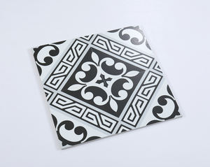 Azulejos de Porcelana Pequeños para Arte, Azulejos para Paredes y Pisos de Hoteles, Antideslizantes, 200x200, Estilo Nórdico, Negro y Blanco, Mate, Geométricos, de Cerámica - Product Image 3