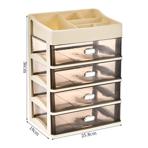Caja organizadora de cosméticos de escritorio, estilo cajonera, gabinete multicapa para productos de cuidado de la piel y maquillaje, organizadores de plástico, más alta y grande - Product Image 4