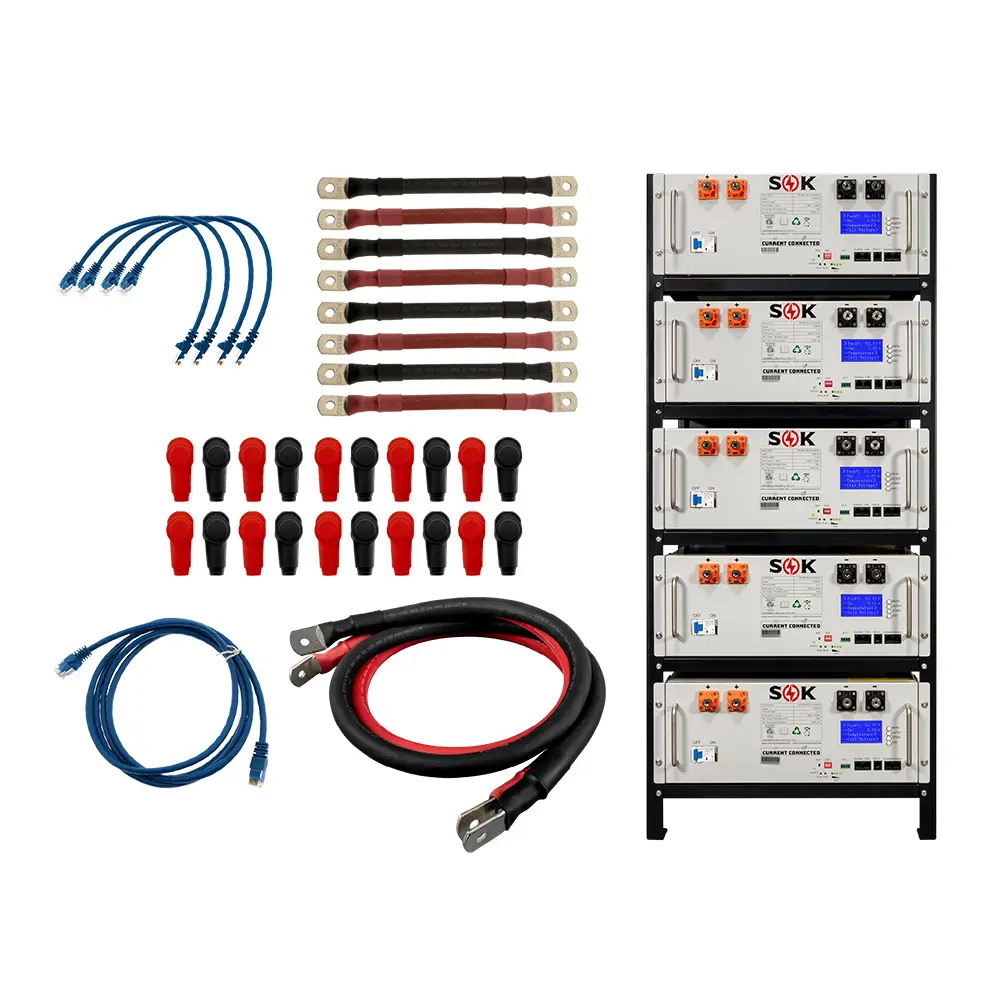 אוסטרליה במלאי SOK 51.2V 25.6kWh PRO LiFepo4 ליתיום ברזל 5 שכבות ערכת סוללות מתלה שרת לאנרגיה סולארית מחוץ לאחיזה