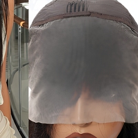 Perruque complète en cheveux humains noirs lisses, longue perruque à dentelle frontale transparente pour usage quotidien