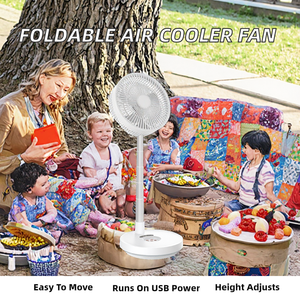 Ventilateur portable pliable manuel en plastique, oscillant, avec télécommande, pour la maison, l'hôtel, la voiture, l'extérieur - Rechargeable par USB - Product Image 2