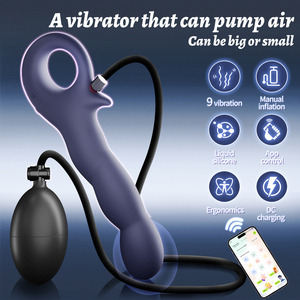 Vibratore anale gonfiabile, dilatatore vaginale e anale, massaggiatore prostatico, controllo tramite APP, 9 vibrazioni, stimolatore del punto G, <span class=keywords><strong>sex</strong></span> toy per donne - Product Image 2