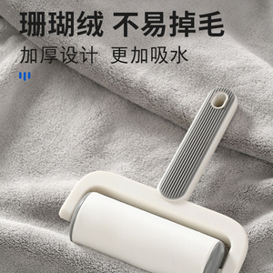 Coral Fleece Towel 35x75cm Antimicrobial Quick Dry Home <b>Bath</b> Use Solid Color Rectangle Velvet Towel - Product Image 3