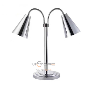 Lampada Riscaldante Commerciale Dorata per Alimenti, Scaldavivande Elettrico Portatile con Lampada Riscaldante a 2 Teste Autoportante per Casa e Ristorante - Product Image 3