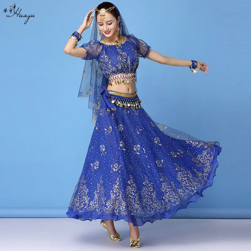 Nuovo vestito nazionale ragazza performance costume chiffon costume da ballo indiano vestito adulto