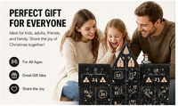 Caja Misteriosa Navideña de Lujo con Diseño de Castillo Negro, Caja de Regalo Personalizada OEM en Forma de Casa, de Cartón Rígido Corrugado, Color Dorado