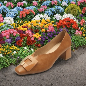 Nouvelles Chaussures à Talons Bas Confortables pour Femmes, Modèle Slip-On, avec Semelle Intérieure Carrée en PU, Idéales Printemps, Été et Automne - Product Image 2