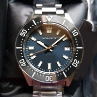 Relojes de Buceo Automáticos Deportivos de Lujo para Hombre, Correa Ancha de Acero Inoxidable, Resistencia al Agua de 200 Metros, Esfera con Agujas, 40.5 mm, Venta al Por Mayor