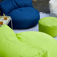 Lot de housses de pouf élégantes et imperméables pour pouf de sol, pouf de salon, chaise longue de jardin et pouf d'extérieur en forme de disque