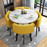Ensemble table à manger ronde de bonne qualité 4 places chaises salon ensemble petite table à manger moderne