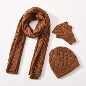 Vente chaude 2025 nouveau Design femmes <span class=keywords><strong>cachemire</strong></span> chapeau en gros <span class=keywords><strong>femme</strong></span> pas cher hiver chapeaux <span class=keywords><strong>gants</strong></span> et écharpes ensembles - Product Image 5