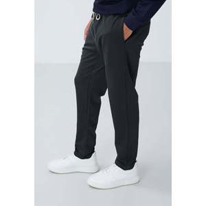 Pantalon de survêtement pour homme gris foncé texturé coupe standard - 82155 - Gris foncé - Product Image 4