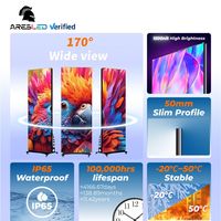 Écran d'affichage numérique LED portable double face P1.5 P1.8 P2.5 pour intérieur, panneau mural vidéo, bannière pour magasins de détail