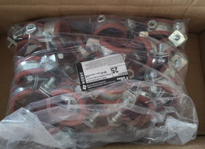 Red Epdm Pipe <b>Clamps</b> With Epdm Rubber and With Reinforced Band Zinc-plated with Nut - Product Image 6