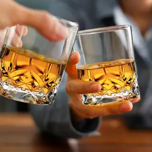 Vasos de cristal de diamante de lujo para licor, copas transparentes clásicas para Whisky, Whisky, Whisky Bourbon, Macellan, Tequila, cócteles, navidad