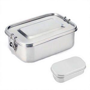 Eco-Friendly Stainless Steel <b>Lunch</b> <b>Box</b> with Snacks Container-Jumbo <b>Lunch</b> <b>Box</b> 1-3L Capacity Freshness Preservation - Product Image 1