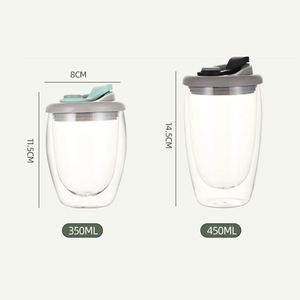 แก้วใสพร้อมฝาปิดซิลิกาเจลสำหรับชา กาแฟ นม หรือเครื่องดื่ม อุปกรณ์เครื่องดื่มในครัว - Product Image 6