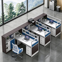 Bureau de travail moderne de haute qualité pour personnel en open space avec armoire de rangement pour projet d'aménagement de bureau