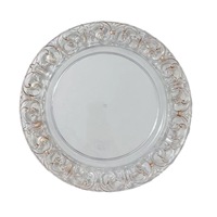 Europese westerse vintage vergulde decoratieve plastic oplaadbare borden voor bruiloften en hotels