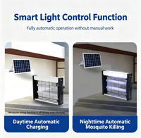 Tueur de moustiques solaire à LED de type split, en acier inoxydable, avec commande par bouton ; Grande taille, étanche, pour extérieur