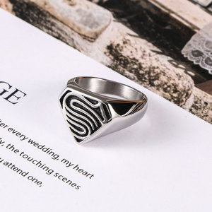 Punk Retro Superman <b>Ring</b> For Men Stainless Steel Shield Shape Jewelry Gift SA931 - Product Image 2