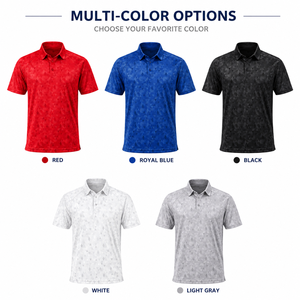 Custom <b>Golf</b> Polo Shirt Men Performance <b>Golf</b> Shirts Geometric Print Quick Dry Breathable Stretch Polo OEM ODM Private Label - Product Image 2