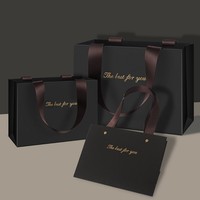 Luxuriöse Einkaufstaschen mit Goldprägung-Design, Langlebiger Griff, Kunstpapier-Kartonverpackung für Werbung und Kleinunternehmen