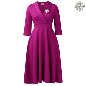 เดรสผู้หญิงทรงเข้ารูปแบบพันรอบตัว ความยาวปานกลาง - ประดับเข็มกลัดคริสตัล ชุดเดรสออกงานสไตล์แอฟริกันสำหรับผู้หญิง แฟชั่น - Product Image 6