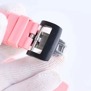 Reloj Deportivo y Casual Ligero con Esfera en Forma de Tonneau, Totalmente Esqueletizado, en Rosa y Blanco. - Product Image 6