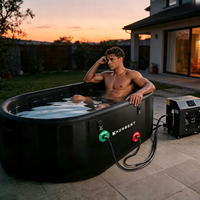 Baignoire à glace pliable avec système de cryothérapie - Baril de fitness gonflable durable pour la récupération musculaire à domicile