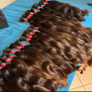 Extensiones de Cabello Humano Remy Virgen de la India del <span class=keywords><strong>Sur</strong></span>, Color Castaño Claro, Sin Procesar, de un Solo Donante, Rizado Birmano - Product Image 6