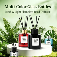 Diffuseur de parfum en verre multicolore personnalisé ADANA avec bâtonnets en fibre, décoration aromatique pour la maison, idéal pour les cadeaux souvenirs