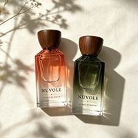 Flacon de parfum vide carré élégant, flacon de parfum en verre de luxe vide de 50 ml, flacon de parfum transparent personnalisé de 30 ml avec couvercle